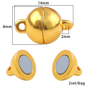 Beadia 2Set Magnetic Clasp Penghubung Magnet Kalung Gelang Aksesori Perhiasan Stainless Steel Anti Karat DIY Jewelry Supplies