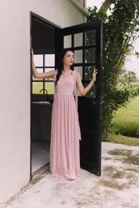 Pretty Pleate Maxi Dress - Pastel Pink