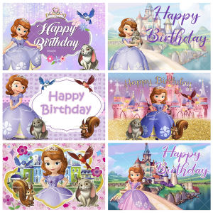 Cartoon Sofia the First Backdrop Girls Birthday Decorations Party Supplies Baby Shower Banner Sofia Princess Girl Favor Gifts