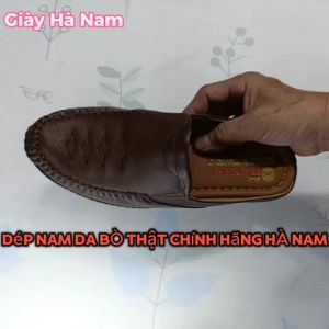 Dép Bít Mũi Nam HA NAM Da Bò Thật Cao Cấp GSB20123