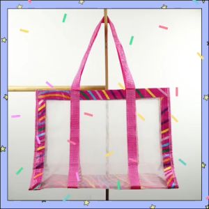 กระเป๋า กระเป๋าผ้า กระเป๋าสะพาย สีสวยน่ารัก กระเป๋าสะพายผู้หญิง กระเป๋าสะพายข้าง สีสายรุ้ง ผ้ากระสอบ ผ้าตาข่าย TOTE BAG โท้ท ช็อปปิ้ง