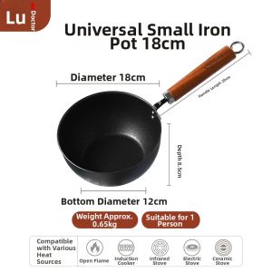 DROOLU | Mini Non-Stick Iron Wok for Home and Outdoor Use