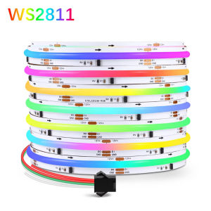 WS2811 COB RGBIC RGB LED Strip Light 10mm 576 leds/m Addressable SPI Dream Color Flexible Colorful Ribbon Tape RA90 DC5V 12V 24V