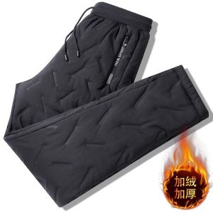 Lamb Velvet Winter Trousers Womens Fleece Lined Snow Pants Warm Cotton down Pants High Waist Straight Leg Long Pants