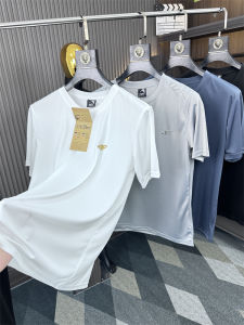 เสื้อยืดกีฬาระบายอากาศแห้งเร็วของผู้ชายพร้อมการเย็บปักถักร้อย 4F สําหรับฤดูร้อนบางแขนปกติหลวมพอดีแฟชั่นสไตล์เมือง