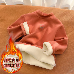 Áo Nỉ Dày Cho Trẻ Em Cổ Cao Lót Lông Cừu Dài Tay Mùa Thu Đông Phong Cách Mới Cho Bé Trai Và Bé Gái Áo Nỉ Thoải Mái