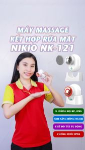 Máy massage nâng cơ máy điện di tinh chất máy rửa mặt Nikio NK-121 - công nghệ rung hồng ngoại RF EMS dòng pin sạc tiện lợi | OKbuy