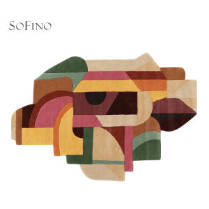 SoFINO | Irregular Multicolor Handmade Wool Carpet