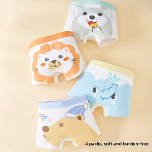 MiiOW | Pure Cotton Childrens Underwear Boys Boxer Shorts Comfortable Elastic Waist Cartoon Print Suitable For Kids And Students