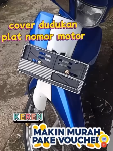 DUDUKAN PLAT NOMOR MOTOR KARBON HARGA DI ATAS UNTUK 2PCS DEPAN BELAKANG BISA UNTIK SEMUA JENIS MOTOR
