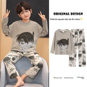 MiiOW | Bộ đồ ngủ cotton nguyên chất cho bé trai MiiOW phong cách hoạt hình dễ thương Bộ đồ mặc nhà thoải mái cho bé trai mùa thu