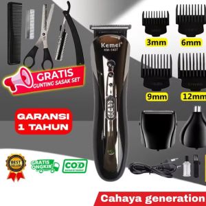 PALING LAKU!!!!!!!!!!!!!  Alat Cukur Rambut Kumis & Jenggot  Multifungsi 3 in 1 Kemei KM1419 & KM 6558 Alat Cukur Rambut ElektriK- Profesional Hair Clipper Mata Pisau Tajam BONUS Gunting Sasak