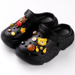 EVA Hole Sandals for Women Summer Beach Outdoor Slip-On Flip Flops Couple Anti-Slip Anti-Odor Thick Bottom Slippers for Men