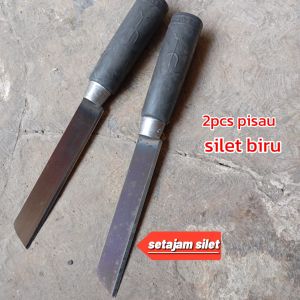 2pcs pisau dapur super tajambahan baja silet tajam siap pakai