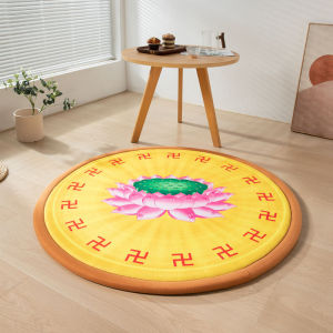 Thickened round Zafu Meditation Pad Anti-Slip Square Buddha Hall Kneel Pad Home Use Zen Study Meditation Tool Plant Floral