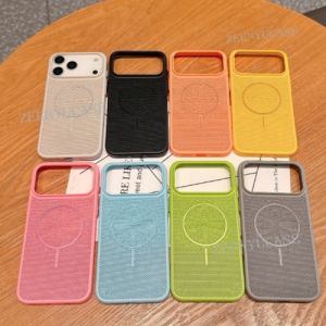 เคสสำหรับ iPhone 17 16 15 14 13 12 11 Pro Max Plus 17 Air 5G ตาข่ายระบายความร้อนด้วยเคสโทรศัพท์เคสระบายความร้อนตาข่ายไร้สายแม่เหล็กฝาหลังชาร์จ