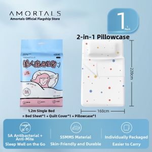 AMORTALS | Antimicrobial Anti-Dust Mite Travel-Thick Bedding Set Single Use