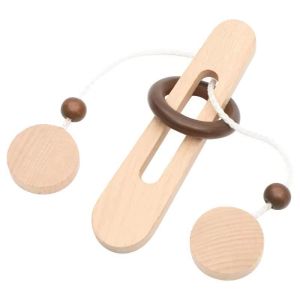 Wooden Ring Unlocking Puzzle Toy Magic Ring Escape Classic Kongming Luban Lock Brain Teaser Desk Novelty Gift for Adults