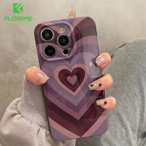 FLOVEME Korean INS Circle Love Heart Phone Case For iPhone 14 13 11 Pro Max 14 Plus Girly Cartoon Soft Silicone Shockproof Back Cover For iphone 14 13 12 11