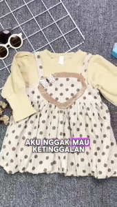 1 - 4 Tahun | Dress Yun Seo Dress Korea Anak Perempuan Dress Kasual Overal Dress Lengan Panjang Kiosbalitafawa