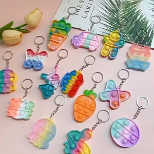 [SG Stock]Creative Fidget Pop It Keychain Stress Relief Birthday Gift Goodie Bag