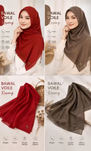 Hijab Square Cotton Voile Rania🔥Ready Store🔥Bidang 45"-Part1 (Buy 3 Free 1 Gift)