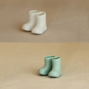 Miniature Simulated Silicone Rain Boots 2 Pairs Suitable for 1:12 Bjd Ob11 Dollhouse Home Furnishings