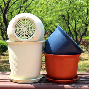 Durable and Stylish Imitation Ceramic Flower Pot - Thickened Resin Plastic Perfect for Balcony and Indoor Plants like Succulents and Pothos