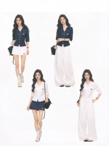 WESTAYONE | Half-sleeve Shirt Short Skirt Linen Pants Office Set
