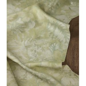 ผ้าพิมพ์ลายดอกไม้สีเขียววินเทจ ผ้าฝ้ายลินิน ชุดเดรส กระเป๋า ผ้าสำหรับออกแบบเสื้อผ้า ผ้าฝ้ายลินินพิมพ์ลายดอกไม้แบบวินเทจ