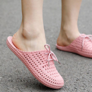 2025 New Womens Beach Sandals Summer Outdoor Fashion Anti-slip Lazy Slip-on Half Slippers Head Covering Slip-ons PVC Fiber