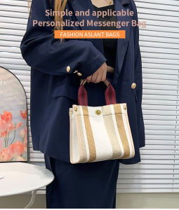 8009# Irene Novy Fashion Colored Canvas Bag Womens One Shoulder Small Bag Handheld Diagonal Straddle Bag