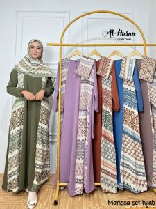 MARISSA SET HIJAB BY AL-HASAN / GAMIS SET HIJAB TERBARU BISA COD.BAYAR