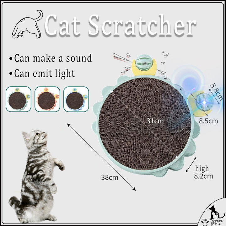 Large Removable Cat Scratch Board with Bell Cute Crab Bed for