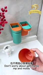 𝐒𝐩𝐞𝐜𝐢𝐚𝐥 𝐃𝐞𝐬𝐢𝐠𝐧 Multifunction Toothbrush holder Toothbrush Rack Set Toothbrush Cup Holder Toiletries Toothbrush Holder Wall Mount Drain Shelf Holder(Easy Installation)