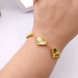 Yon Hing Bangles Rantai Tangan Sauh 3 Love Kosong (5D) Emas 916