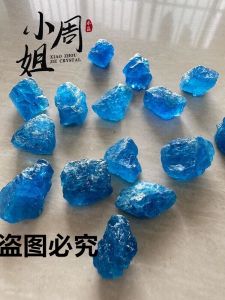 Natural Blue Phosphor Grey Raw Stone Large Particle Original Ore Blue Gemstone Fragments De-magnetized Jewelry DIY Materials
