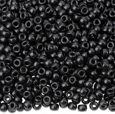 100Pcs Acrylic Pony Beads 6x9mm Bulk Plastic Large Hole Mix Pen Hair Kandi Beads for Friendship Bracelet Jewelry Making Braids