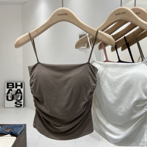 Diyi Spicy Girl Strapless Crop Top Women Summer White Backless Design Sense Inner Wear with Chest Pad Mini Vest