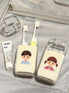 Portable Travel Toothbrush Toothpaste Cup Set Childrens Oral Care Kit Storage Box Essential Bathroom Accessories Family Cleaning Tools