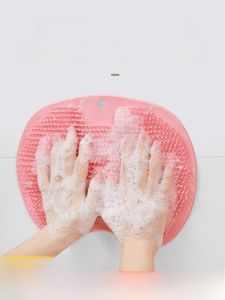 ซิลิโคนกันลื่น Bath Mat เหยียบ Exfoliating Mat ห้องน้ําแปรงนวดเท้าเครื่องมือทําความสะอาดดูดถ้วย Pad สําหรับสุขอนามัยส่วนบุคคล