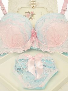 นักเรียน เซ็กซี่ ลูกไม้ ชุดชั้นในและชุดกางเกงชั้นในชุดชั้นในหน้าอกเล็กต่ํา เอว  ถ้วยโปรไฟล์กลางถอดได้ สายคล้อง