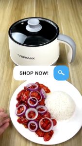 Vermax Mini Rice Cooker With Steamer 2L Small Non Stick Hot Pot Multi Electric Cooker Double Layer