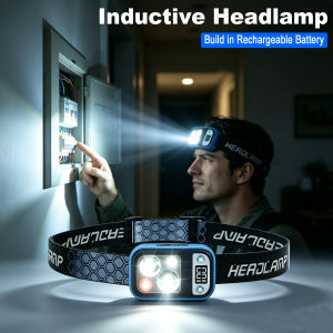 XIWANGFire | Rechargeable Fishing LED Headlamp With Sensors and Battery Indicator Super Bright Camping Light Using XPG+COB Lamp Beads