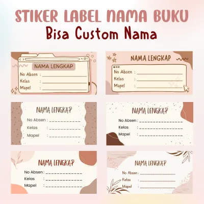 Sticker Nama Buku Aestetic | Custom Nama | Perlengkapan Sekolah