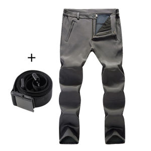 Men Warm Fleece Hiking Pants Tactic Winter Prevent Slim Windproof Outdoor Soft Shell Trekking Camping Trousers