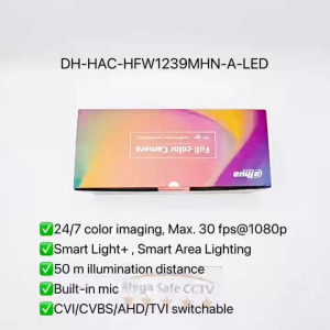 Dahua DH-HAC-HFW1239MH-A-LED 2MP 1080p 50m illumination Full Color Smart Light Smart Area Lighting Audio Outdoor Analog CCTV Camera Built-in Mic HDCVI Analog CCTV Security Camera