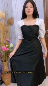 Ami Collection - Dress Basics Korean Style Hitam-Putih Ukuran M [ LD 96CM  PJG 100CM ]