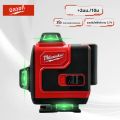 Milwaukee เลเซอร์วัดระดับสีเขียว16เส้น4D ปรับระดับได้ด้วยตัวเอง360การก่อสร้างด้วยเลเซอร์ที่มีประสิทธิภาพสูงในแนวนอนและแนวตั้ง. 
