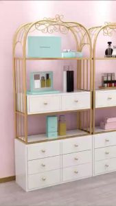 Kệ lồng chim vuông khung kim loại có hộp tủ gỗ MDF đựng túi phụ kiện và nhiều món đồ khác sang trọng hiện đại